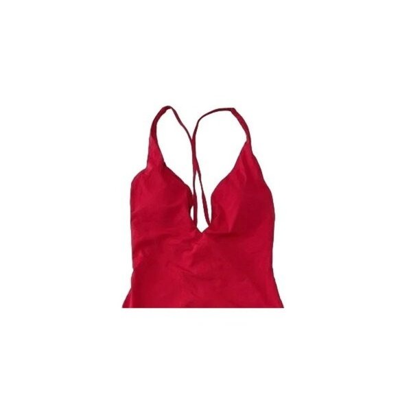 NWT Andie  Bali One Piece Swimsuit Deep V Neck Removable Cups ST/MT Cherry Red - Picture 6 of 13